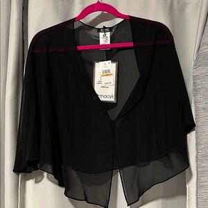 SLNY Black Sheer Tunic Blouse